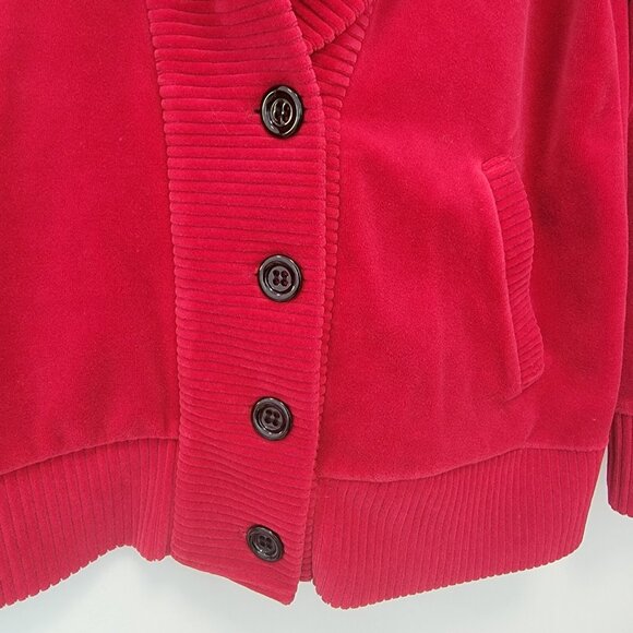 Jones New York Cardigan Signature Petite Red‎ Top Long Sleeve Sweater Size PS - Picture 2 of 8